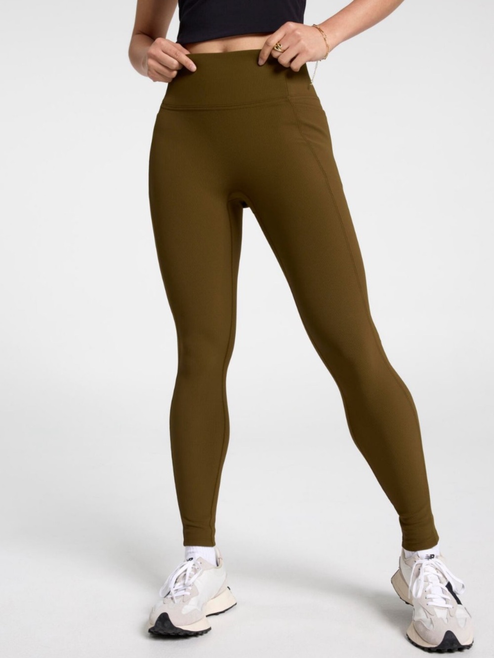 CALIA Essential High Rise Ribbed Legging Dark Khaki Olive Size XXL NEW